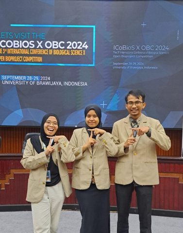 Tim Riset Mahasiswa Fakultas Biologi UGM Mendapat Penghargaan Silver Medal dalam Ajang 3rd International Conference of Biological Science (ICoBioS) 2024 di Universitas Brawijaya